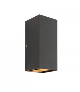 Integrated LED 2 Light Outdoor Up Down Wall Light Matt Black, Glass IP44 - 1