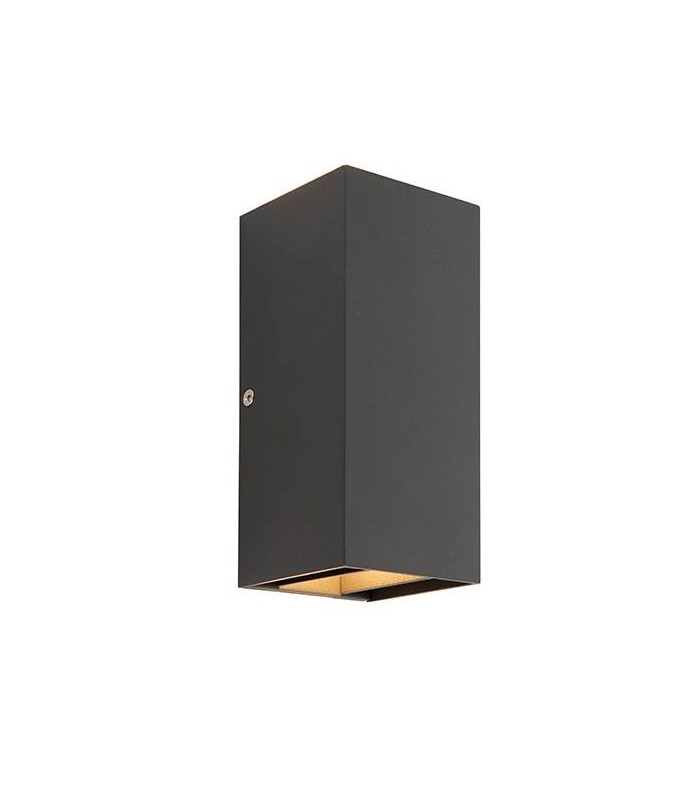 Integrated LED 2 Light Outdoor Up Down Wall Light Matt Black, Glass IP44 - 1