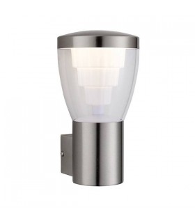 Integrated LED 1 Light Outdoor Wall Light Brushed Stainless Steel, Clear IP44 - 1