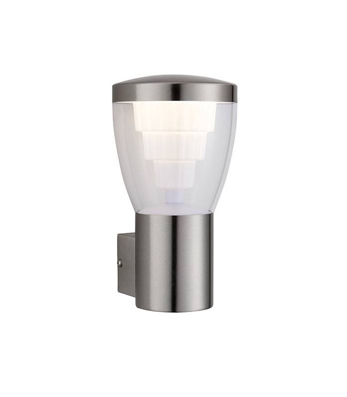Integrated LED 1 Light Outdoor Wall Light Brushed Stainless Steel, Clear IP44 - 1