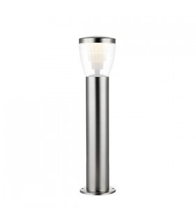 Integrated LED 1 Light Outdoor Bollard Brushed Stainless Steel, Clear IP44 - 1