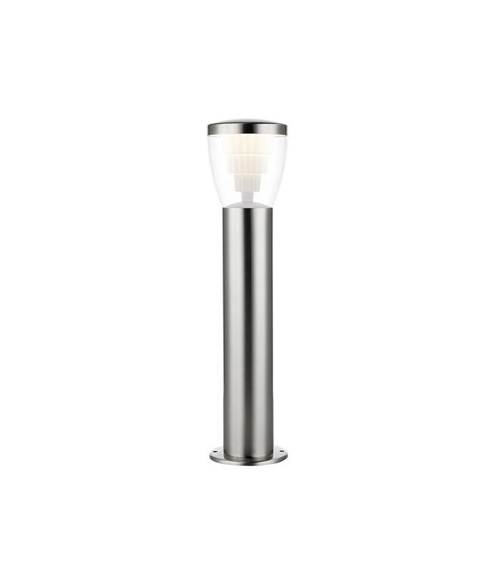 Integrated LED 1 Light Outdoor Bollard Brushed Stainless Steel, Clear IP44 - 1