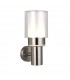 Integrated LED 1 Light Outdoor Wall Light Brushed Stainless Steel, Clear IP44 - 1