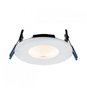 Fire Rated Integrated LED 1 Light Recessed Light Matt White IP65 - 1