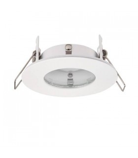 LED Fire Rated 1 Light Bathroom Recessed Light Matt White, Glass IP65 - 1