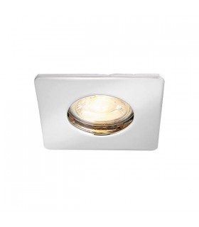 LED Fire Rated 1 Light Bathroom Recessed Downlight Chrome Plate, Glass IP65 - 1