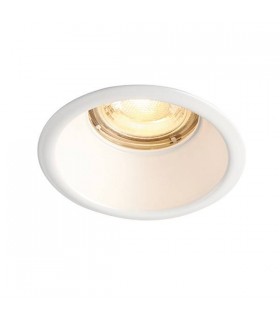 LED Fire Rated 1 Light Bathroom Recessed Downlight Matt White, Glass IP65 - 1