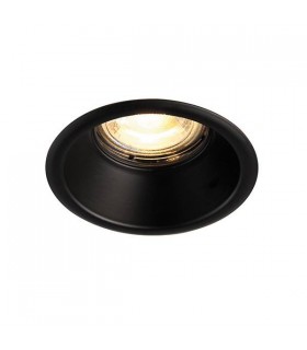 LED Fire Rated 1 Light Bathroom Recessed Downlight Matt Black, Glass IP65 - 1