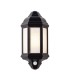 PIR 1 Light Outdoor Wall Lantern Frosted Polycarbonate, Matt Black Textured IP44, E27 - 1