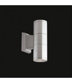 2 Light Outdoor Small Up Down Wall Light Aluminium, Black IP44, GU10 - 1