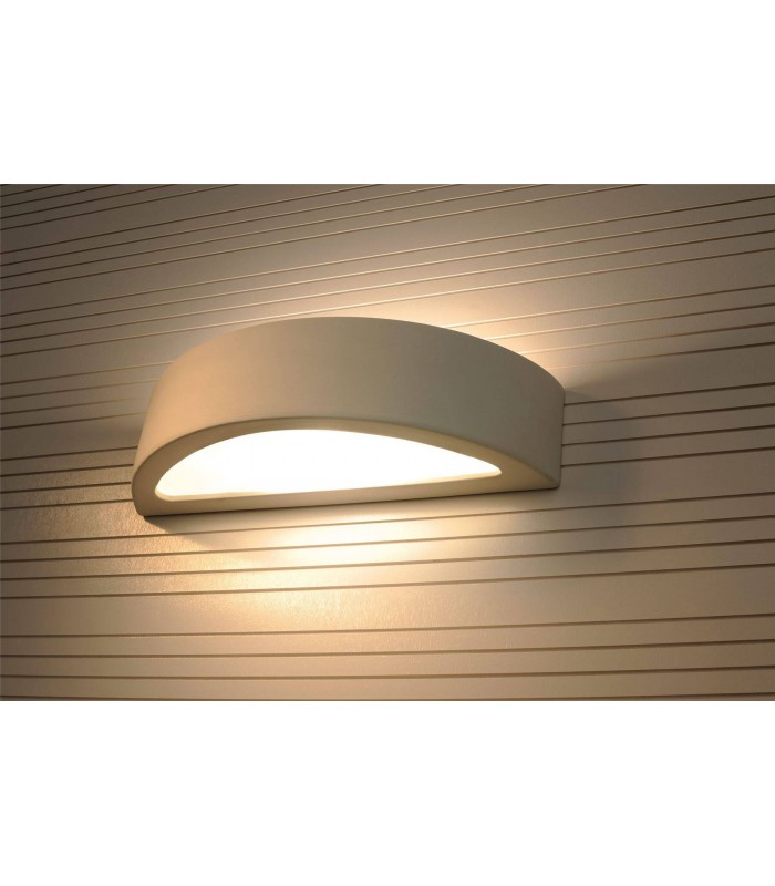 1 Light Ceramic Flush Wall Light White, E27 - 2