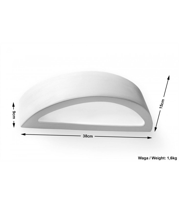 1 Light Ceramic Flush Wall Light White, E27 - 4