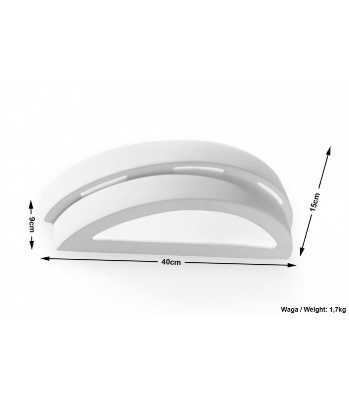 1 Light Ceramic Flush Wall Light White, E27 - 3