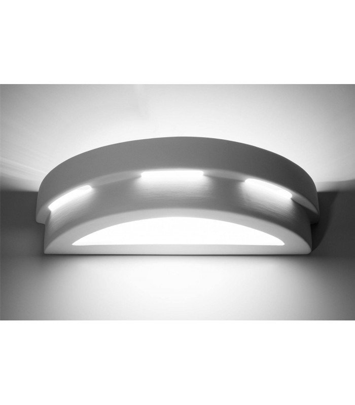 1 Light Ceramic Flush Wall Light White, E27 - 4