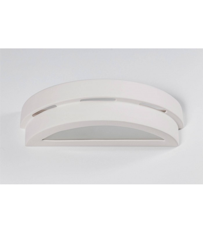 1 Light Ceramic Flush Wall Light White, E27 - 5
