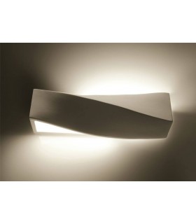 1 Light Ceramic Flush Wall Light White, E27 - 2