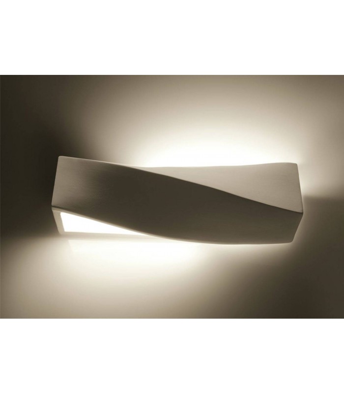1 Light Ceramic Flush Wall Light White, E27 - 2