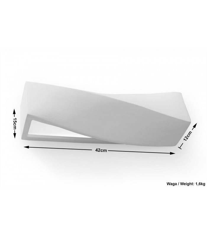1 Light Ceramic Flush Wall Light White, E27 - 3