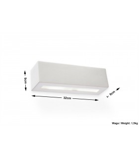 1 Light Ceramic Flush Wall Light White, E27 - 2