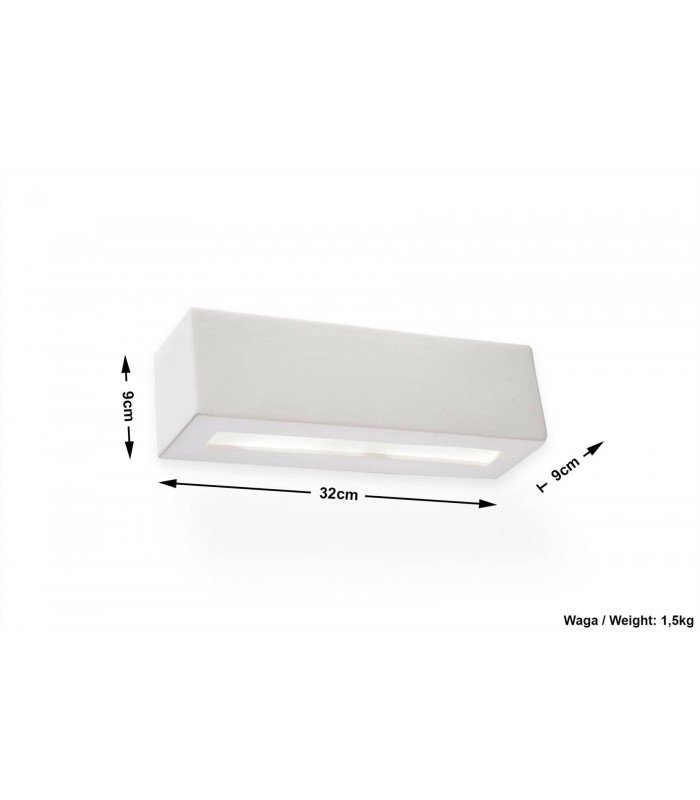 1 Light Ceramic Flush Wall Light White, E27 - 2