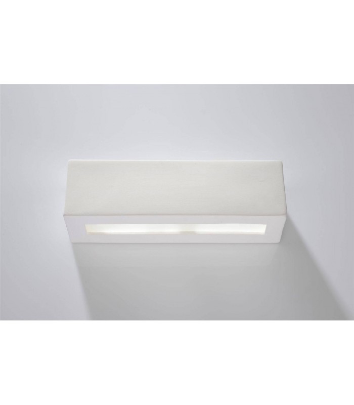 1 Light Ceramic Flush Wall Light White, E27 - 3