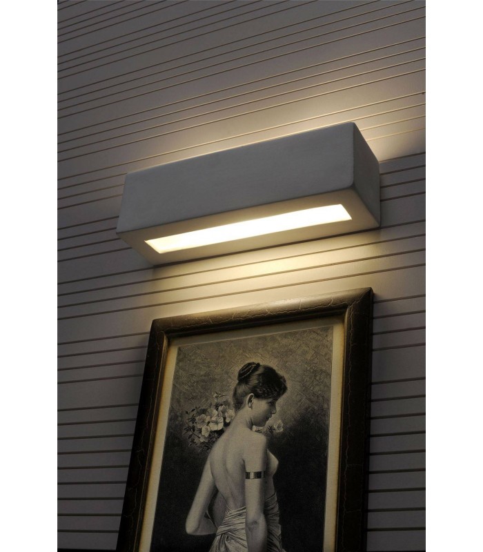 1 Light Ceramic Flush Wall Light White, E27 - 4