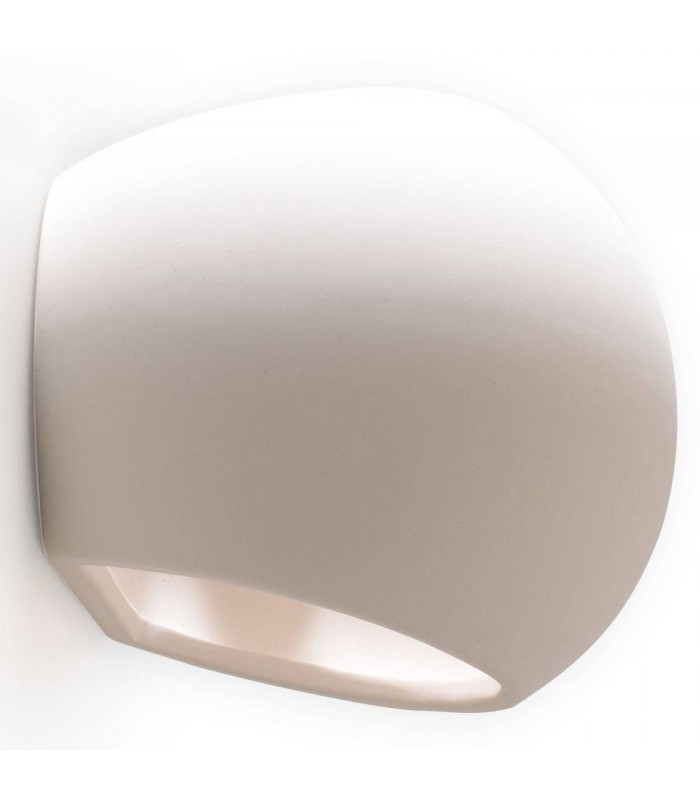 1 Light Ceramic Flush Wall Light White, E27 - 1