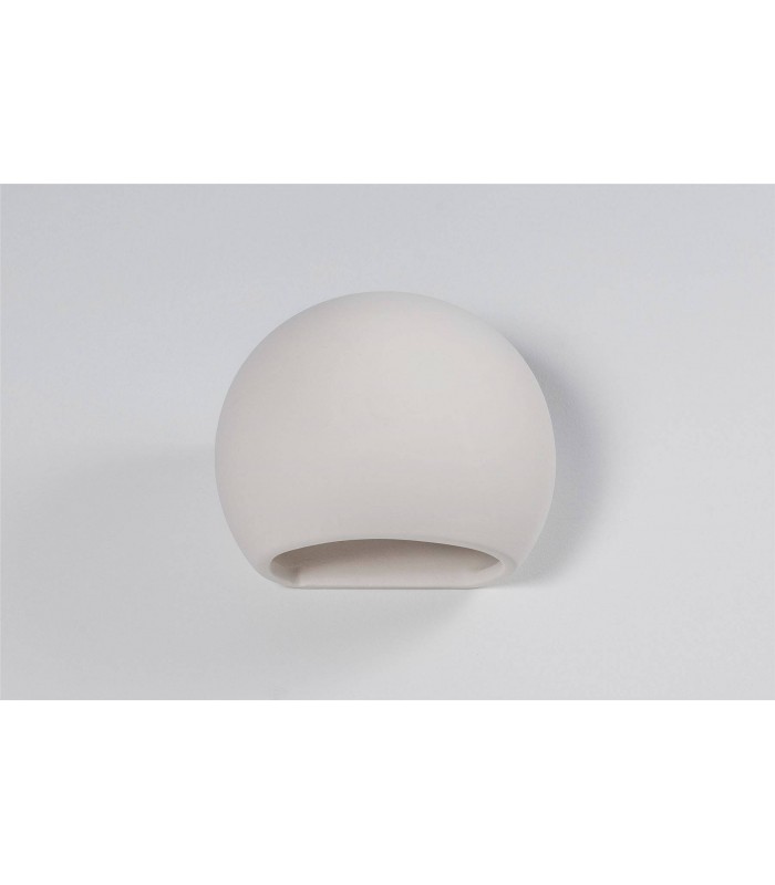 1 Light Ceramic Flush Wall Light White, E27 - 2