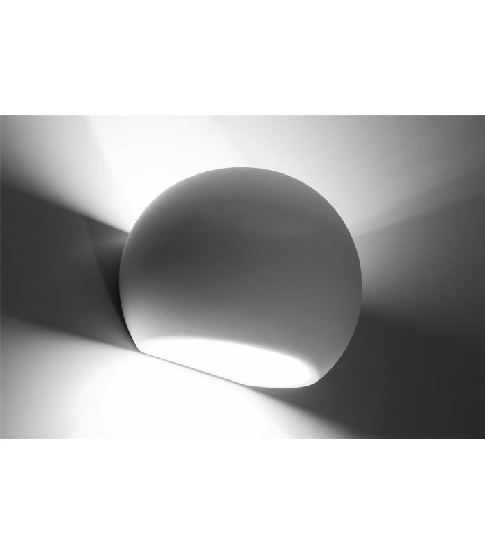 1 Light Ceramic Flush Wall Light White, E27 - 3