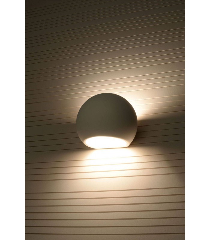 1 Light Ceramic Flush Wall Light White, E27 - 4