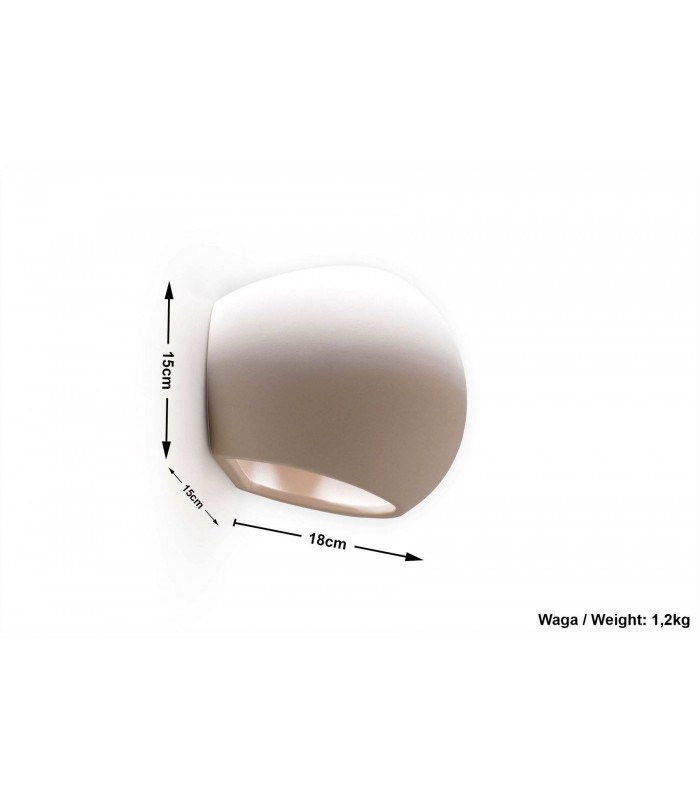 1 Light Ceramic Flush Wall Light White, E27 - 5