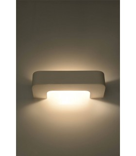 1 Light Ceramic Flush Wall Light White, E27 - 2