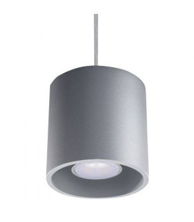 1 Light Round Ceiling Pendant Grey, GU10 - 1
