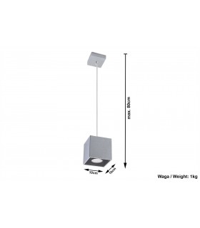 1 Light Ceiling Pendant Grey, GU10 - 2