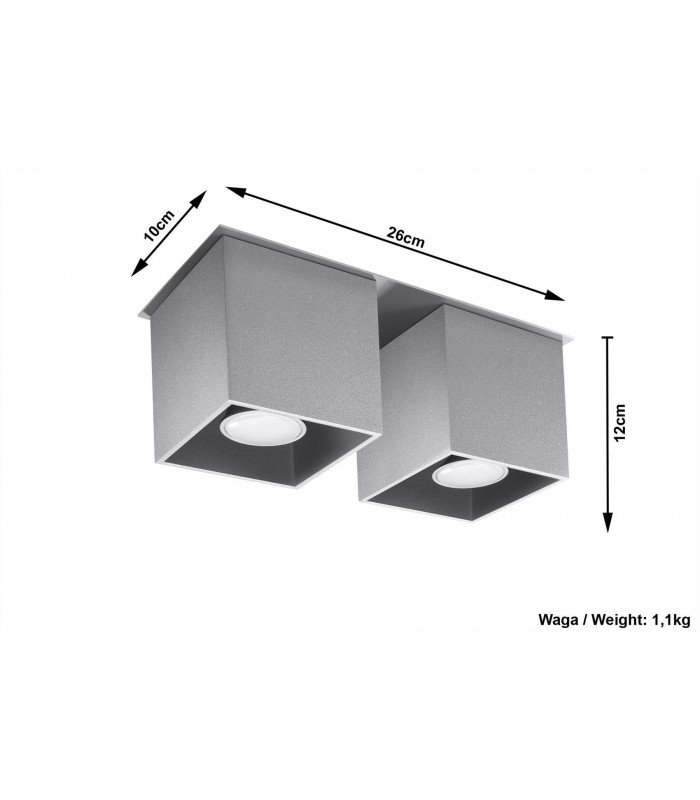 2 Light Suface Mounted Downlight Grey, GU10 - 4