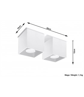 2 Light Suface Mounted Downlight White, GU10 - 2