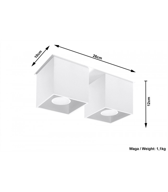 2 Light Suface Mounted Downlight White, GU10 - 2