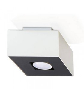 1 Light Flush Ceiling Light White & Black, GU10 - 1