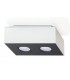 2 Light Flush Ceiling Light White & Black, GU10 - 1