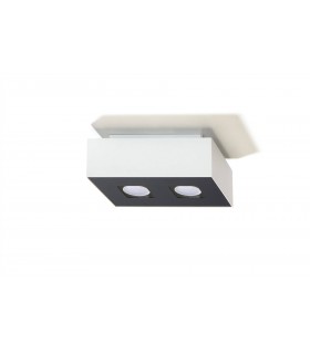 2 Light Flush Ceiling Light White & Black, GU10 - 2
