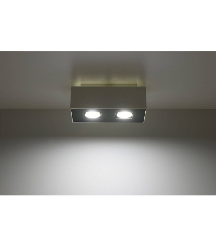 2 Light Flush Ceiling Light White & Black, GU10 - 4