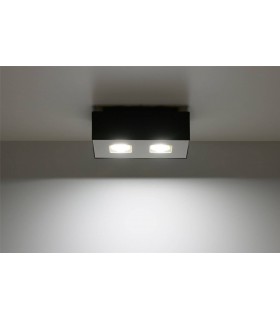 2 Light Flush Ceiling Light Black & White, GU10 - 2