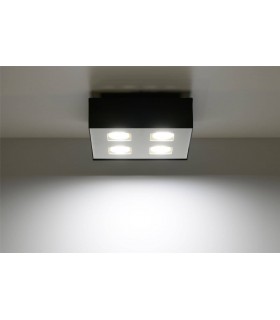4 Light Flush Ceiling Light Black & White, GU10 - 2