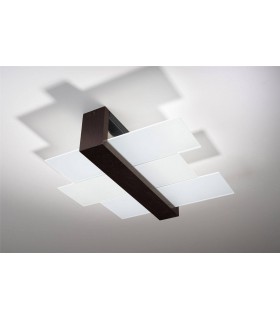 2 Light Flush Ceiling Light Black, E27 - 2