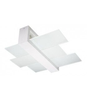 2 Light Flush Ceiling Light White, E27 - 1