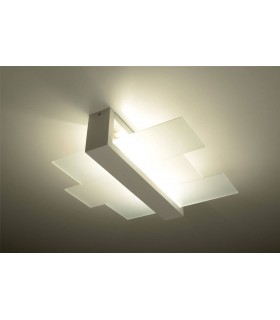 2 Light Flush Ceiling Light White, E27 - 2