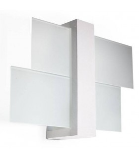 1 Light Flush Wall Light White, E27 - 1