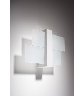 1 Light Flush Wall Light White, E27 - 2