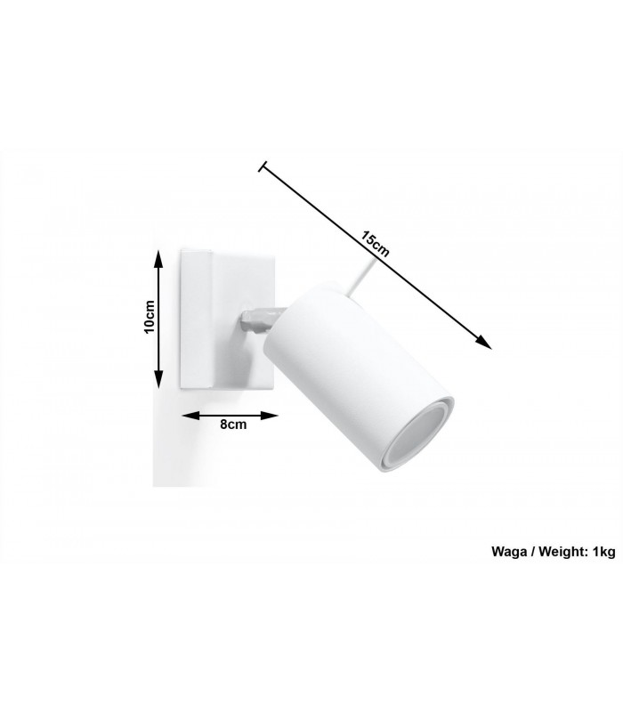 1 Light Wall Spotlight White, GU10 - 3