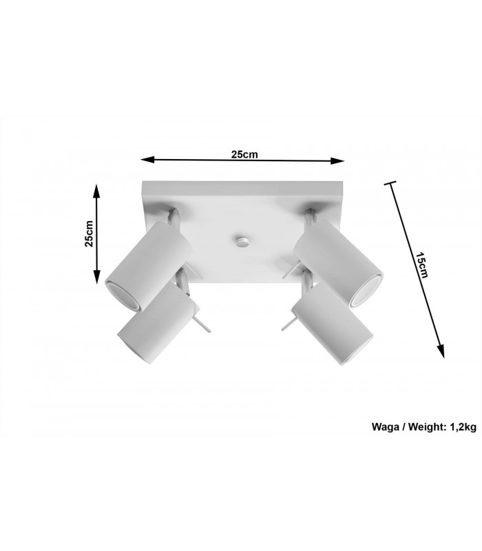 4 Light Spotlight Cluster White, GU10 - 3